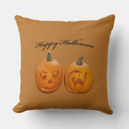 Cojín Decorativo Dos Calabazas Feliz Halloween