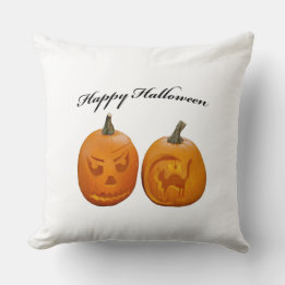 Cojín Decorativo Dos Calabazas Feliz Halloween