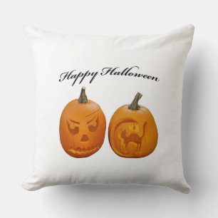 Cojín Decorativo Dos Calabazas Feliz Halloween