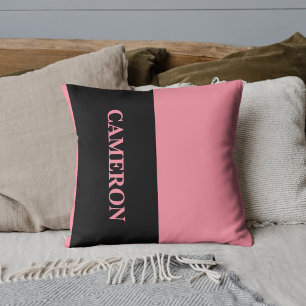 Cojín Decorativo Dos colores de moda Nombre Rosa negra y salmón