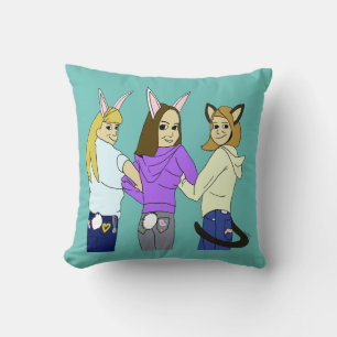 Cojín Decorativo Dos conejitos y un gatito