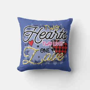 Cojín Decorativo Dos corazones dos vidas un amor, El día de San Val