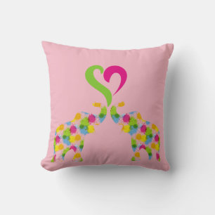 Cojín Decorativo Dos elefantes enamorados