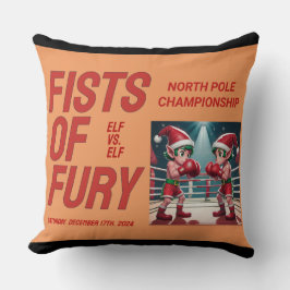 Cojín Decorativo Dos elfos de Santa María en partido de boxeo