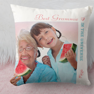 Cojín Decorativo Dos Fotos Cuadradas - La Mejor Grammie del Univers