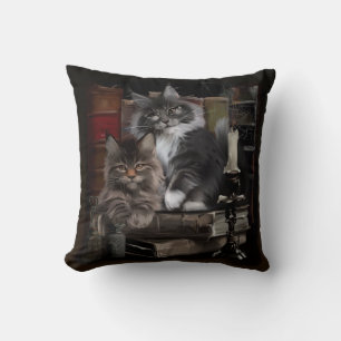 Cojín Decorativo Dos gatitos de Maine Coon peleados