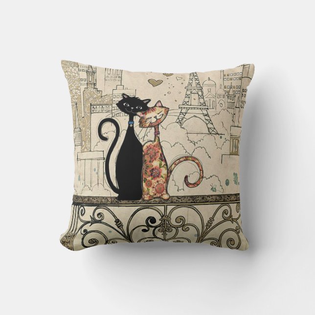 Cojín Decorativo Dos gatos enamorados (Anverso)
