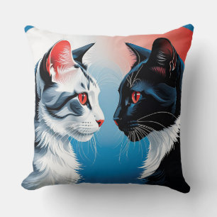 Cojín Decorativo Dos gatos enfrentándose
