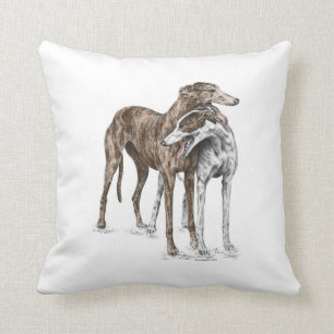 Cojín Decorativo Dos Greyhound Friends Dog Art