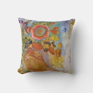 Cojín Decorativo Dos jóvenes muchachas entre flores, Redon