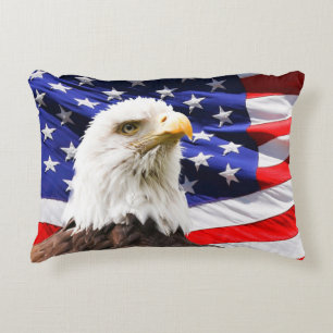 Cojín Decorativo Dos lados Diseños con bandera norteamericana patri