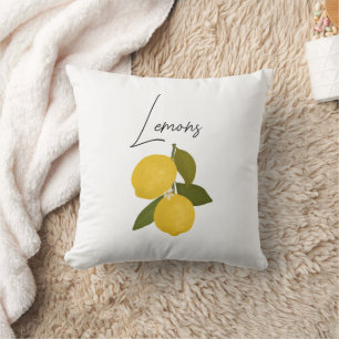 Cojín Decorativo Dos limones con hojas verdes   Cítrico fresco