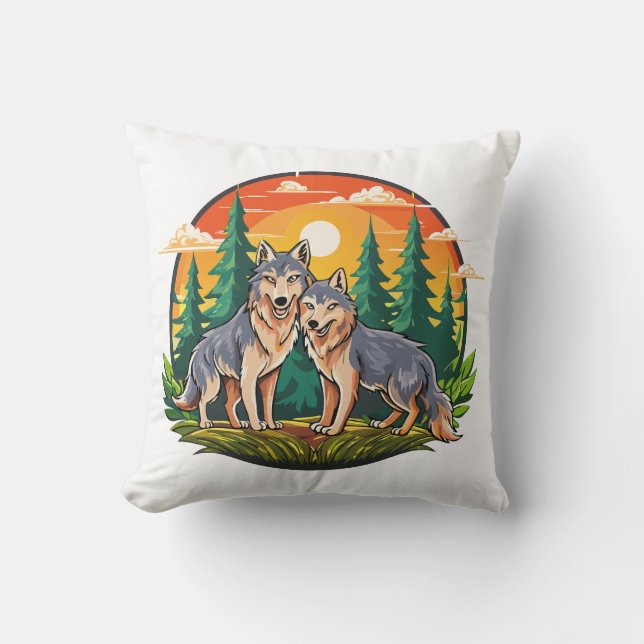 Cojín Decorativo Dos lobos (Anverso)