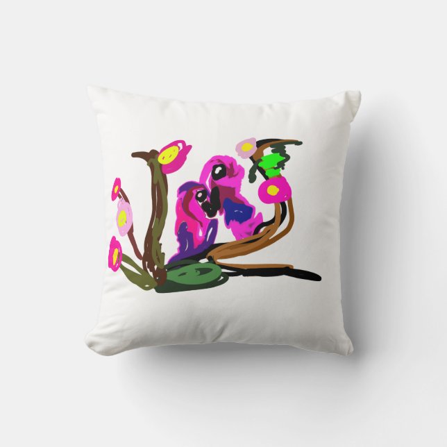 Cojín Decorativo Dos loros viven  (Anverso)