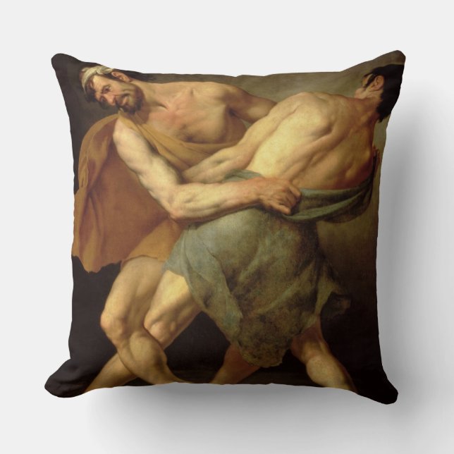 Cojín Decorativo Dos luchadores (Anverso)