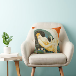 Cojín Decorativo Dos mujeres vintage Art Déco por S. Chompre
