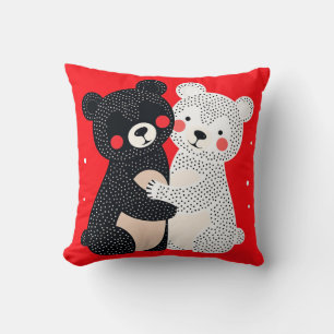 Cojín Decorativo Dos osos de estilo caricaturesco