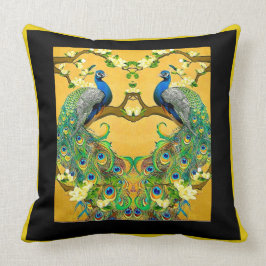 Cojín Decorativo Dos pavos reales azules indios masculinos