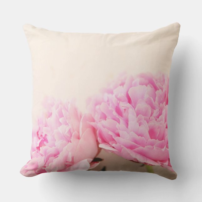 Cojín Decorativo Dos peonatos rosados (Anverso)