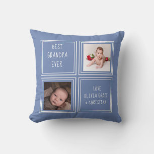 Cojín Decorativo Dos plantillas de fotos personalizadas de un tipo