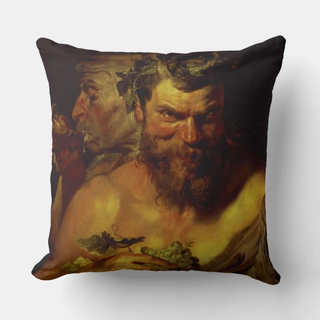 Cojín Decorativo Dos sátiros (aceite en el panel) (Anverso)