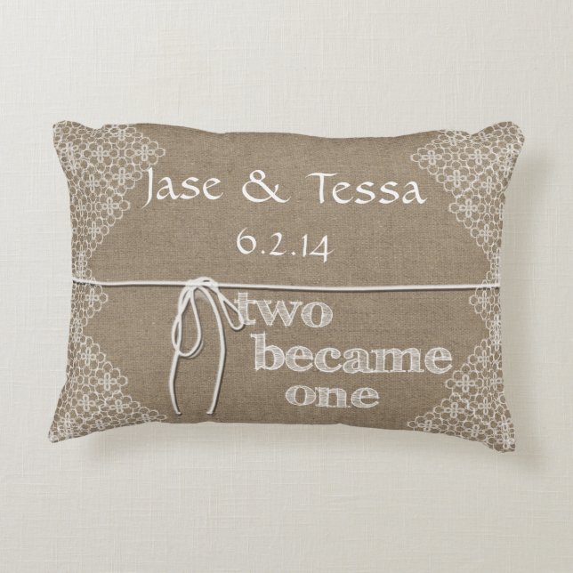 Cojín Decorativo Dos Se Convirtieron En Un Boda (Reverso)