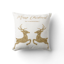 Dos Venados En Faux Purpurina Amarillo Con Texto P