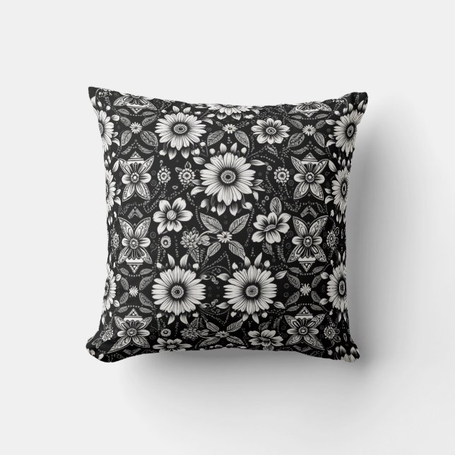 Cojín Decorativo Dosis de Daisy de B&W (Anverso)