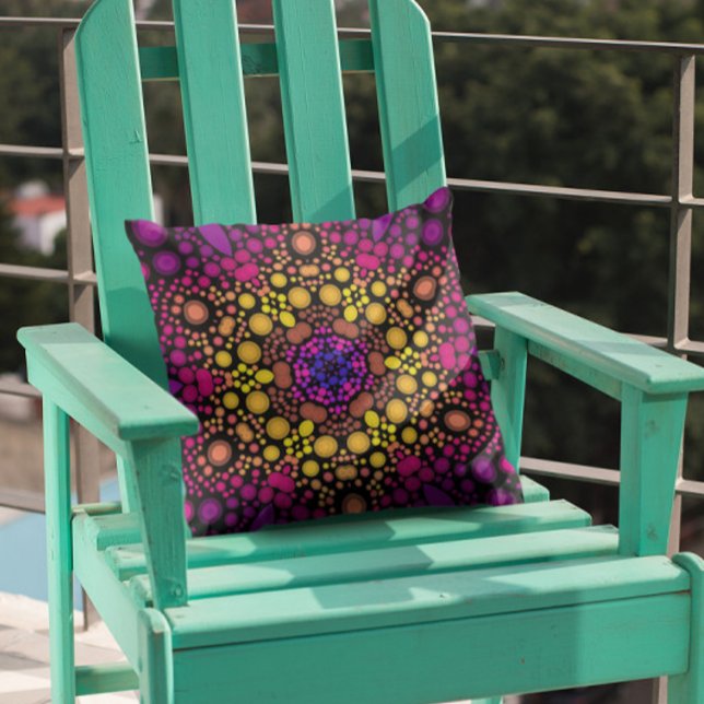 Cojín Decorativo Dot Mandala Flor morado y amarillo (Subido por el creador)