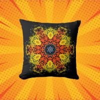 Dot Mandala Flor Naranja amarillo y azul