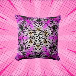 Cojín Decorativo Dot Mandala Flor rosa y blanco