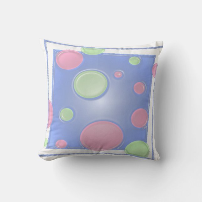 Cojín Decorativo DOTS en azul (Anverso)