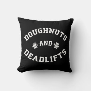 Cojín Decorativo Doughnut and Deadlifts - Divertido entrenamiento p