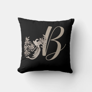 Cojín Decorativo Dove Elegante Monograma Inicial B