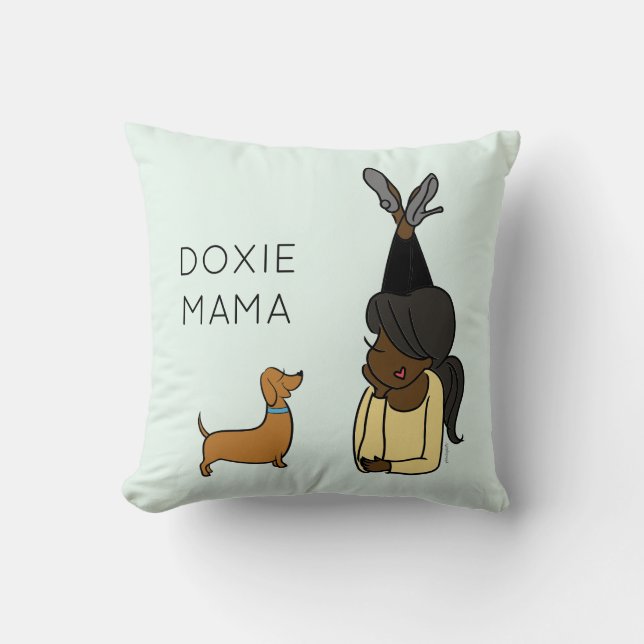 Cojín decorativo Doxie Mama personalizado (Anverso)