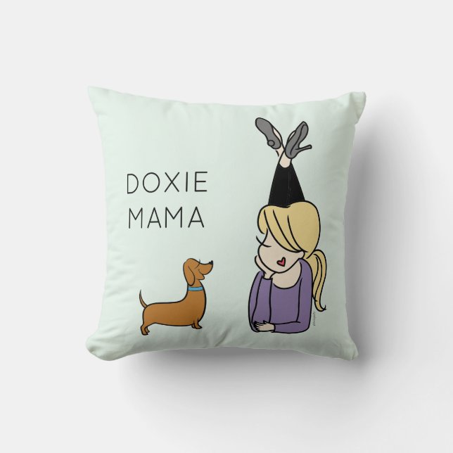 Cojín decorativo Doxie Mama personalizado (Anverso)