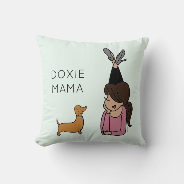 Cojín decorativo Doxie Mama personalizado (Anverso)