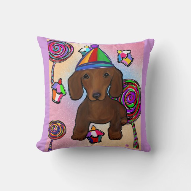 Cojín Decorativo Doxie Rojo (Anverso)