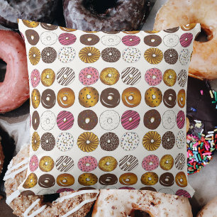 Cojín Decorativo Dozen Donuts Desayuno Desayuno de comida chatarra 