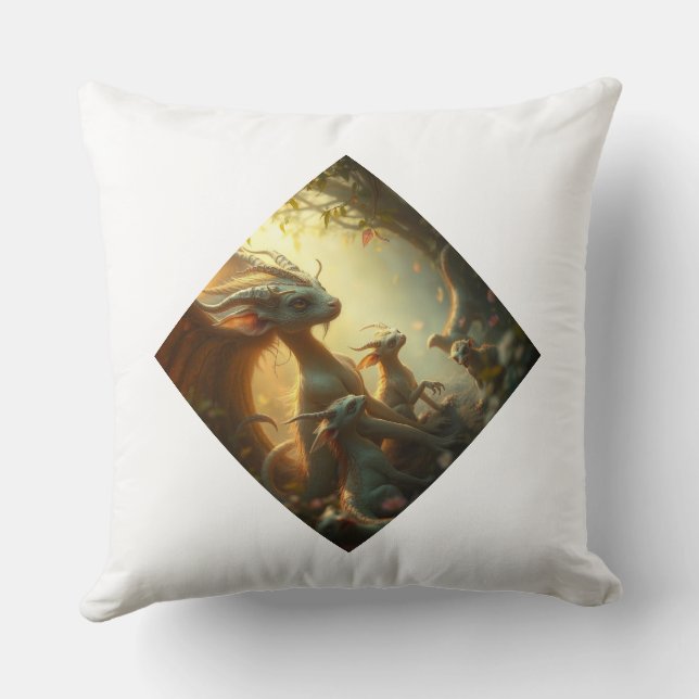 Cojín Decorativo „Drachenmutter im goldenen Wald“ (Reverso )