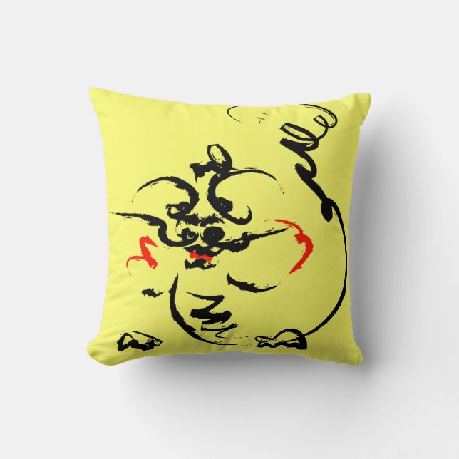 Cojín Decorativo Dragón amarillo (Anverso)