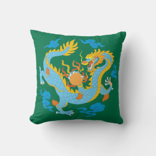 Cojín Decorativo Dragón chino clásico colorido