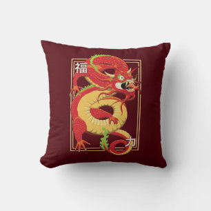 Cojín decorativo Dragón Chino Rojo