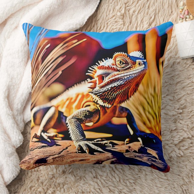 Cojín Decorativo Dragón con barba del desierto (Manta)