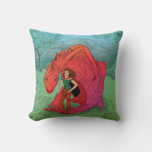 Cojín Decorativo Dragón de bebé rojo