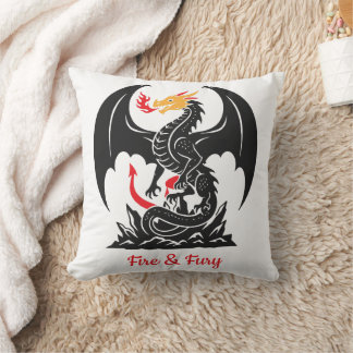 Cojín Decorativo Dragón de Fantasía Gráfica Personalizable que Resp