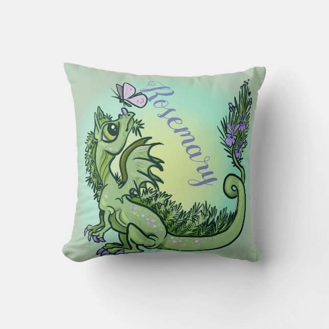 Cojín Decorativo Dragón de hierba pequeña ~romero (Anverso)