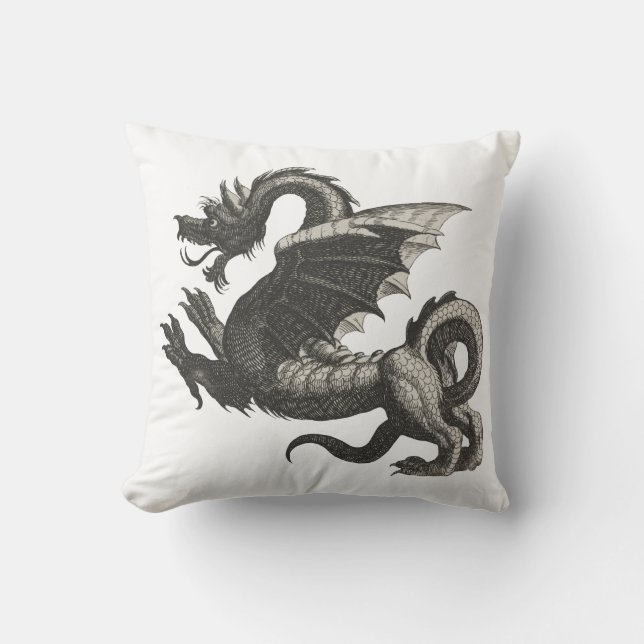 Cojín Decorativo Dragón de Vintage (Anverso)