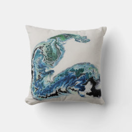 Cojín Decorativo “Dragón en las olas: lanzamiento abstracto de ener