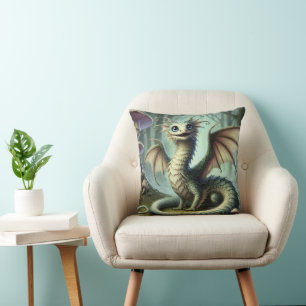 Cojín Decorativo Dragon Jabberwocky Cute Fantasía Creatividad Arte